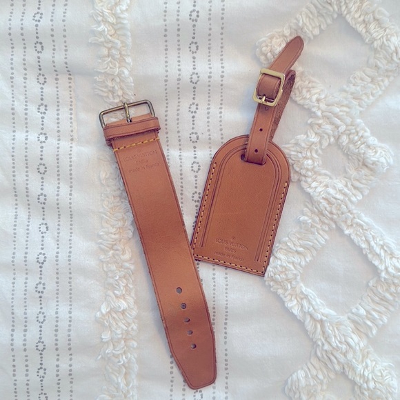 Authentic Louis Vuitton Large Luggage Tag & Poignet Set - Picture 1 of 5